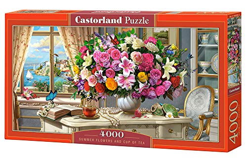 Castorland C-400263-2 Summer Flowers and Cup of Tea,Puzzle4000 Puzzle, bunt von Castorland