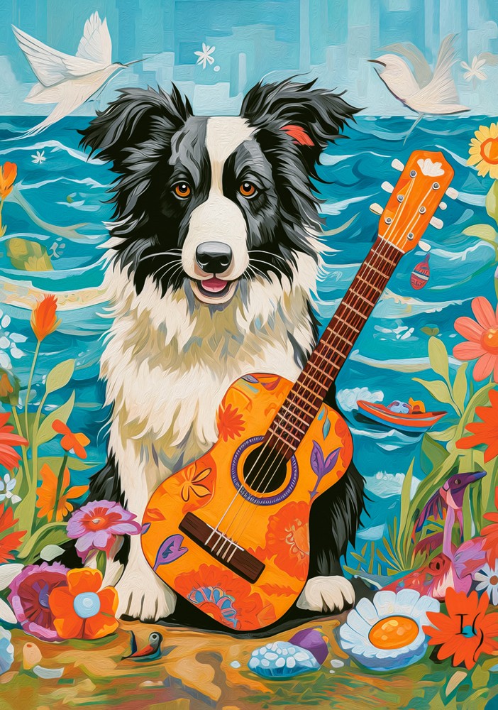 Castorland Collie, Gitarre und Meer 500 Teile Puzzle Castorland-54008 von Castorland