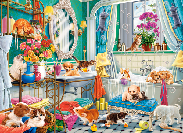 Castorland Crazy Pet Bath 100 Teile Puzzle Castorland-111251 von Castorland