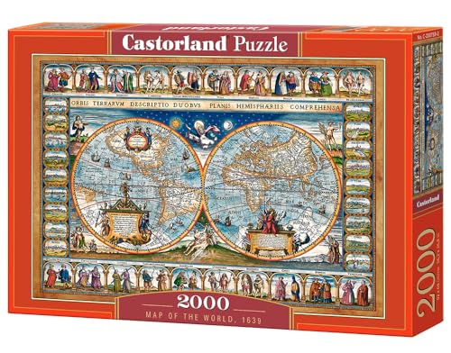 Castorland C-200733-2 Map of The World, 1639, 2000 Teile Puzzle, bunt von Castorland