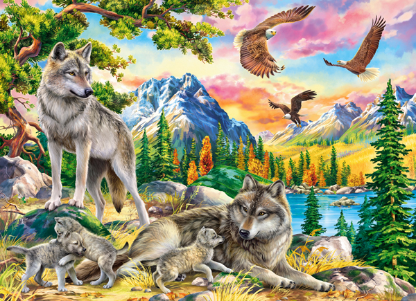 Castorland Wolf Family and Eagles 300 Teile Puzzle Castorland-030514 von Castorland