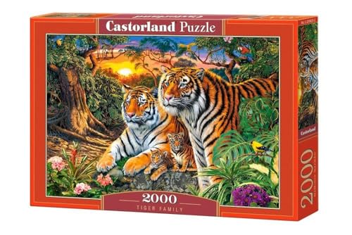 Puzzle 2000 Elementów Rodzina Tygrysów von Castorland