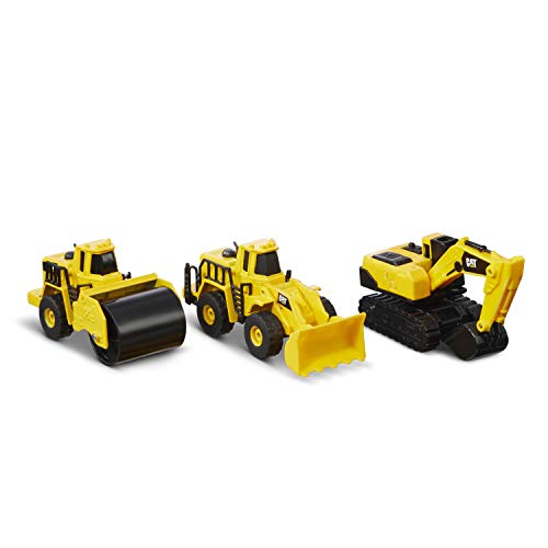 CatToysOfficial | Construction 3er-Pack Druckgussmetall Baustellenfahrzeuge Kinder| Bagger, Walze und Radlader Spielzeug| Spielzeugautos & Geschenke ab 3 Jahre von Caterpillar