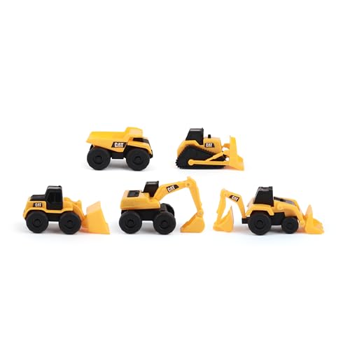 CatToysOfficial, CAT Little Machines Spielzeug Baustellenfahrzeuge Kinder mit 5 Teilen - Radlader, Schaufelfahrzeuge, Bulldozer, Kipplaster und Bagger Spielzeug - Spielzeugautos ab 3 Jahre von Caterpillar