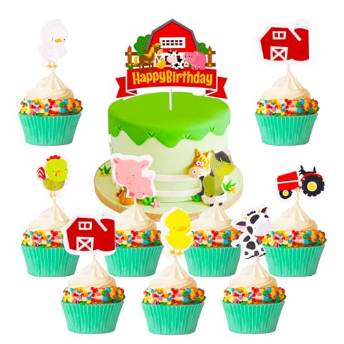 Catelves 25 Stück Tortendeko Tiere, Tortendeko Dschungel, Muffin Deko, Tier Cupcake Topper, Waldtiere Geburtstag Deko, Tiere Geburtstag Tortendeko für Geburtstag Party Kinder Mädchen Baby Shower von Catelves