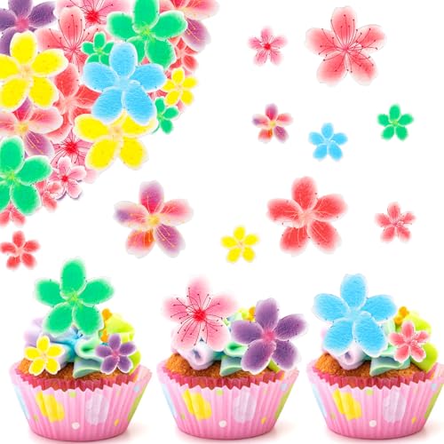 Catelves Essbare Blumen für Torte,35 Stück Tortendeko Blumen Essbar,Essbare Blüten Tortendeko,Blumen Deko Torte,Kuchen Deko Blumen,Esspapier Blumen Cupcake Topper,Muffin Deko Essbar Geburtstag von Catelves