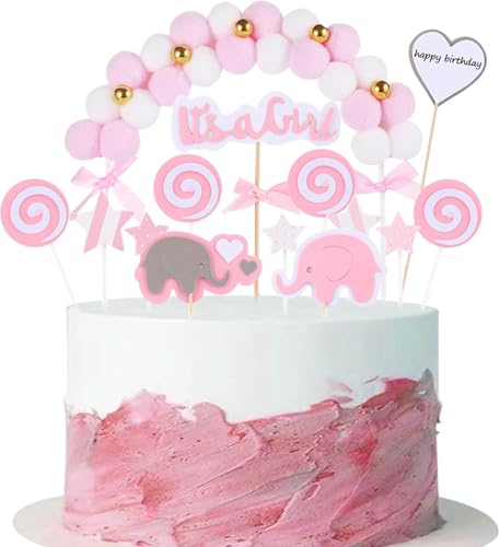 Catelves Its a Girl Tortendeko,It's a Girl Cake Topper Rosa,Tortendeko Babyparty,Baby Tortendeko,Tortendeko Baby Mädchen,Baby Shower Deko Girl,Babyparty Deko Mädchen,Gender Reveal Party Deko von Catelves