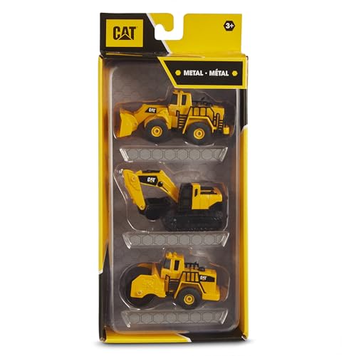 CatToysOfficial | Construction 3er-Pack Druckgussmetall Baustellenfahrzeuge Kinder| Bagger, Walze und Radlader Spielzeug| Spielzeugautos & Geschenke ab 3 Jahre von Caterpillar