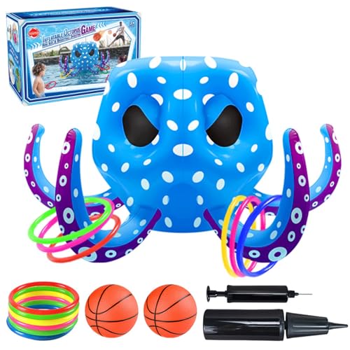 Cathpetic Das Schwimmbad Oktopus Spielzeug für Kinder,Wasser Pitching Spielzeug,Indoor und Outdoor Wasserspiele für kleine Kinder,Ball werfen Hof Spiel von Cathpetic
