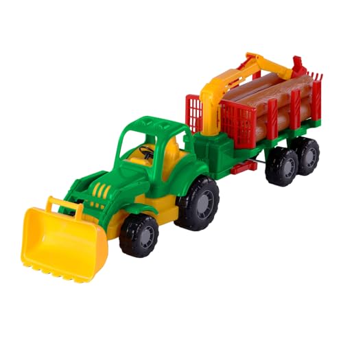 Cavallino Toys Cavallino Klassischer Traktor mit Anhänger und Holz, 61cm von Cavallino