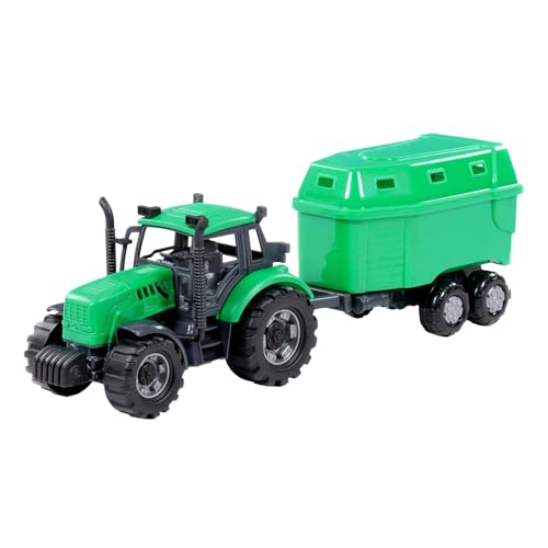 Cavallino Toys Cavallino Traktor mit Pferdeanhänger Grün, Maßstab 1:32 von Cavallino