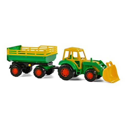 Cavallino Toys Cavallino Traktor mit Frontlader und Anhängergrün von Cavallino