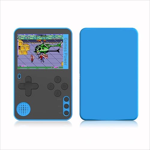 Cawevon K10 Tragbare Mini FC Karte Handheld, Magnetische Adsorption Handy Shell Karte Kleine Handheld Spielkonsole mit 500 Spielen (Blau) von Cawevon