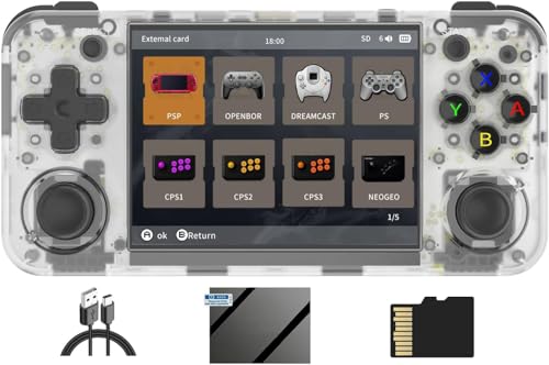 RG35XX H Handheld-Spielkonsole, 3,5 Zoll IPS-Bildschirm, Retro-Videospielkonsole, integrierte 64 + 128 G TF-Karte, 10000+ Spiele, unterstützt 5G WiFi, Bluetooth, HDMI-TV-Ausgang von Cawevon