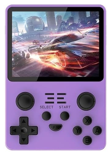 RGB20S Retro Handheld-Spielkonsole, 3,5-Zoll-IPS-Bildschirm 3500-mAh-Akku Videospielkonsole mit 128 GB TF-Karte, 25.000 vorinstallierten Spielen, Linux System Spielekonsole (RGB20S, lila, 128G) von Cawevon