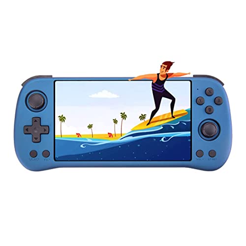 X55 Handheld-Spielkonsole,5,5-Zoll-IPS-Bildschirm,Retro-Videospielkonsole mit 128G TF-Karte und 20000 Spielen,eingebauter 4000-mAh-Akku,unterstützt WLAN und Bluetooth,HDMI-Schnittstelle (Blue-128G) von Cawevon