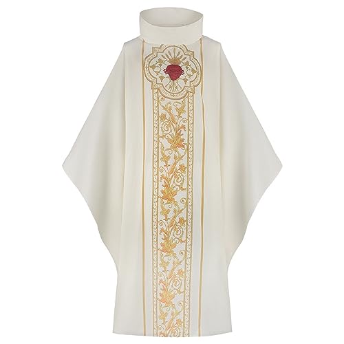 Caxndycing Herren Priester Chasuble Römisch Katholische Celebrant Taufen Kostüm Mönch Papst Pfarrer Klerus Gewänder Motoparty Halloween Cosplay Vestment Oberteile Robe Vintage Kleidung von Caxndycing