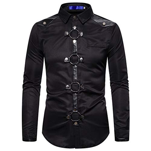 Caxndycing Steam Punk Hemd Herren Gothic Frack Mittelalter Gehrock Jacke Viktorianisch Punk Kleidung Palast Renaissance Karneval Kostüm Halloween Cosplay Smoking Anzüge Mantel von Caxndycing