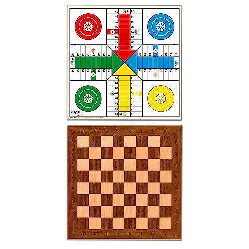 Cayro – Parcheesi und Schachbrett – Holzgröße 33 x 33 – klassisches und Elegantes Design – traditionelles Spiel – kognitive Entwicklung – Elegantes und langlebiges Design von Cayro