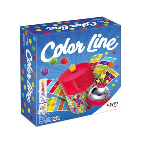 Cayro - Color Line - + 5 Jahre - Action und Geschwindigkeit - Lern- und Spaßbrettspiel - Kinder und Erwachsene - mit Glocke und Ballfänger - 2 bis 4 Spieler von Cayro