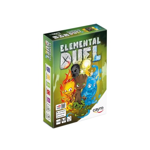 Cayro - Elemental Duel - + 6 Jahre - Brettspiel für Kinder und Erwachsene - Spielen mit den Elementen der Natur - Kartenspiel - für 2 Spieler von Cayro