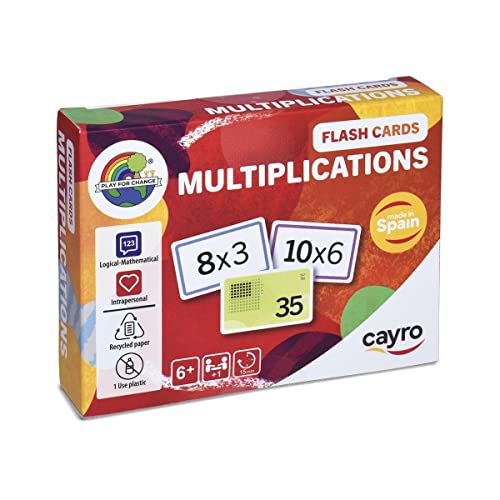 Cayro – Lernkarten-Multiplikationen – Multiplikationskartenspiel – Multiplikationstabellen von 1 bis 10 – Lernen auf unterhaltsame Weise – Mathematikspiel von Cayro