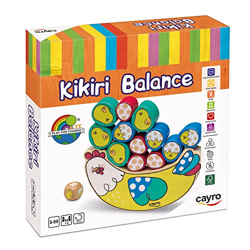 Cayro - Kikiri Balance - + 5 Jahre - Geschicklichkeit, Balance und Einfallsreichtum - Brettspiel für Kinder - Balancieren Sie die Teile entsprechend den Würfeln - 2 bis 8 Spieler von Cayro