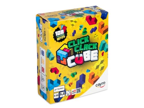 Cayro – Click Clack Cube – Platziere die Teile richtig, um die Herausforderungen zu meistern – Geschicklichkeitsspiel – Strukturen – 1 Spieler von Cayro