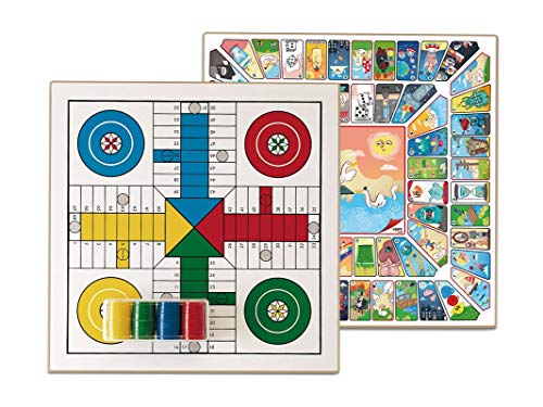 Cayro – Parcheesi und Gänsebrett – Holzbrett – Familienbrettspiel – leicht zu transportieren – Spaß garantiert von Cayro