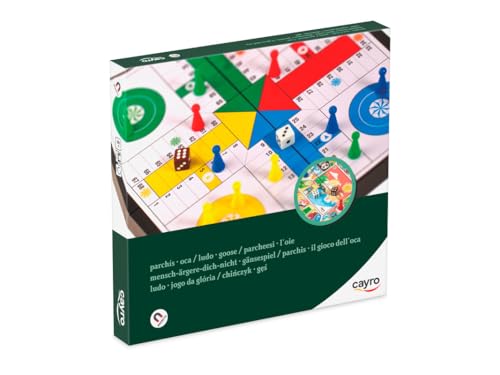 Cayro - Parchís – Magnetische Gans – 2-in-1 – Tragbares Brettspiel mit Magnetkarten für Reisen – leicht zu transportieren – Lernspiel für Kinder und Erwachsene – inklusive Spielsteine und Würfel von Cayro