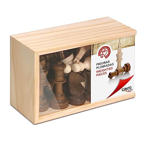 Cayro – Schachfiguren – ab 7 Jahren – Bleifiguren und Holzkiste – Brettspielzubehör – Kinder und Erwachsene – mit 16 Figuren – 2 Spieler Cayro – Schachfiguren – ab 7 Jahren – Bleifiguren und Holzkiste – Brettspielzubehör – Kinder und Erwachsene – mit 16 Figuren – 2 Spieler von Cayro