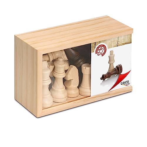 Cayro – Schachfiguren – ab 7 Jahren – Figuren und Holzkiste – Zubehör für klassisches Brettspiel – Kinder und Erwachsene – 16 Figuren – für 2 Spieler von Cayro