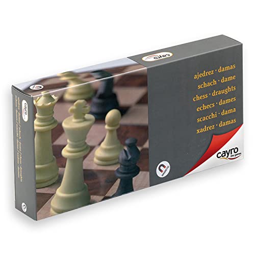 Cayro – Schach und Dame – ab 7 Jahren – magnetische Oberfläche – doppeltes pädagogisches Brettspiel – Kinder und Erwachsene – zusammenklappbares Brett zum Aufbewahren der Figuren von Cayro