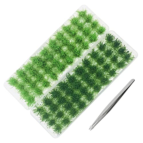 Cayway 3 Stück Static Grass Tuft Selbstklebende Statische Grass Statisches Grasbüschel Miniatursträucher Büsche und Pinzette für Miniatur Tabletop Spiele Modelleisenbahn Geländebau von Cayway