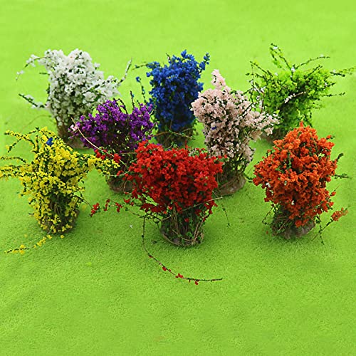 Cayway 8 Stück DIY Miniatur Blume Cluster Static Grass Tuft Flower Cluster und Pinzette für statische Grasbüschel für Modelleisenbahn Landschaft DIY Miniatur von Cayway