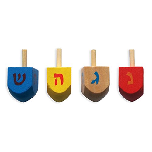 Farbige Holz chanuka-, Dreidel Dreydle für Chanukah, Chanukka Dreidel Geschenk für Kinder 4 Stück von Cazenove