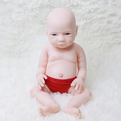 Cazoxdoll 45cm Reborn Baby Jungen Vollsilikon Lebensecht Silikon Baby Geschenk für Mädchen, Puppensammler von Cazoxdoll