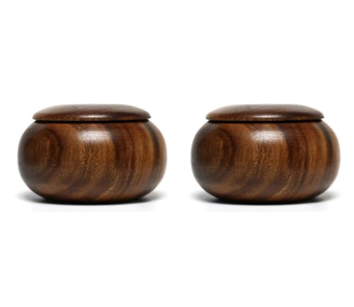 2pcs Chess Set Bowl Wooden Walking Chess Container Chess Stones Holder Board Game Walking Bowls Backgammon Walking Bowl (Dunkelbraun) von Cazqgoy