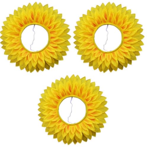 Cazqgoy Sonnenblumen-Kopfschmuck, Blumenkopfbedeckung, Sonnenblumen-Haarband, Blumenkopfbedeckung, Hut, Blumenkostüm für Tanzkostüme, Sonnenblumen-Kapuze (3) von Cazqgoy