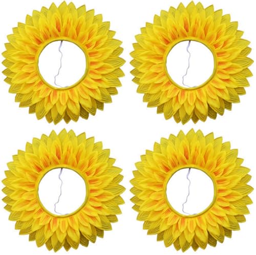 Cazqgoy Sonnenblumen-Kopfschmuck, Blumenkopfbedeckung, Sonnenblumen-Haarband, Blumenkopfbedeckung, Hut, Blumenkostüm für Tanzkostüme, Sonnenblumen-Kapuze (4) von Cazqgoy