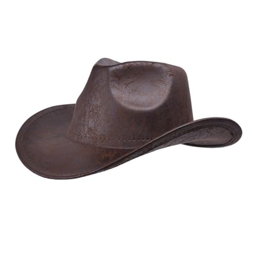 Cowboyhut, Westernhut, Unisex, Cowboyhut, eleganter Cowgirl-Hut, Cosplay, Partyhut, eleganter Cowboyhut, breite Krempe, Themenparty-Hut (Kaffee) von Cazqgoy