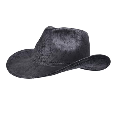 Cowboyhut, Westernhut, Unisex, eleganter Cowboyhut, Cosplay, Partyhut, eleganter Cowboyhut mit breiten Krempen, Themenpartyhut (schwarz) von Cazqgoy