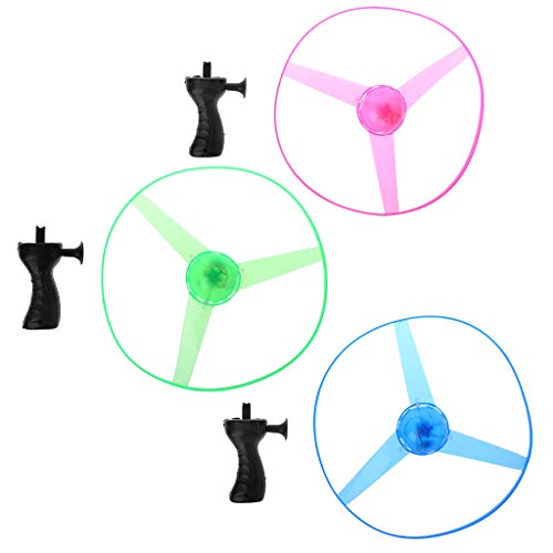 CeaBulo LED Blinkende Plastikstreich Schnur Fliegender Saucer Propeller Spielzeughubschrauber Neu von CeaBulo