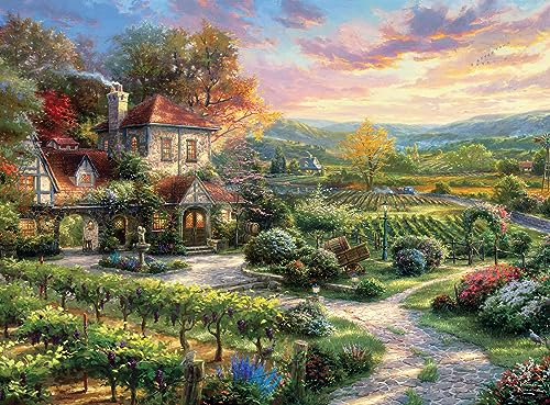 Buffalo Games – Silver Select – Thomas Kinkade – Thomas Kinkade: Wine Country Living – 1000-teiliges Puzzle für Erwachsene – anspruchsvolles Puzzle perfekt für Spieleabende – Fertige Größe ist 26,75 x von Ceaco