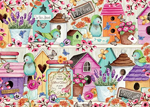 Ceaco - Birds and Blooms - Birdhouse Birdies - 1000 Teile Puzzle von Ceaco