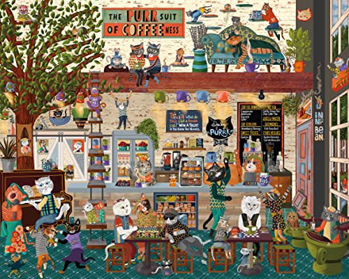 Ceaco - Cindy Jackson - Cat Café - 1000 Teile übergroßes Puzzle von Ceaco