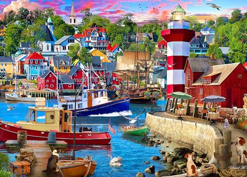 Ceaco - David Maclean - Leuchtturm Harbor - Puzzle mit 1000 Teilen von Ceaco