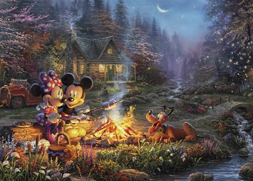 Ceaco - Disney – Thomas Kinkade – Mickey & Minnie Sweetheart Lagerfeuer – 1000 Teile Puzzle von Ceaco