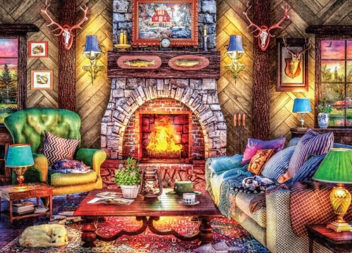 Ceaco - Dominic Davison - Cozy Country Lodge - 1000 Teile Puzzle für Erwachsene - Herausforderndes Puzzle perfekt für Spieleabende - Fertige Größe ist 26,5 x 19 cm Ceaco - Dominic Davison - Cozy Country Lodge - 1000 Teile Puzzle für Erwachsene - Herausforderndes Puzzle perfekt für Spieleabende - Fertige Größe ist 26,5 x 19 cm von Ceaco