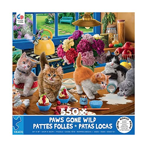 Ceaco - Paws Gone Wild - Kittens in The Kitchen - Puzzle 550 Teile von Ceaco